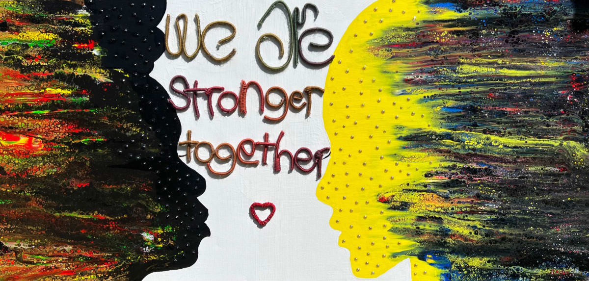 We Are Stronger Together by Dellis Frank  Image: In response to the April 29, 1992, riots that exploded when four white police officers were acquitted of the brutal beating of Rodney King, I say that we are stronger together. The Korean community found out just how little the powers that be cared about them. No one came to save them from the anger of the Black community for the injustice of the criminal system. But days later when the Black community came to help Korean businesses clean and rebuild, we could see just how powerful we can be when we come together.