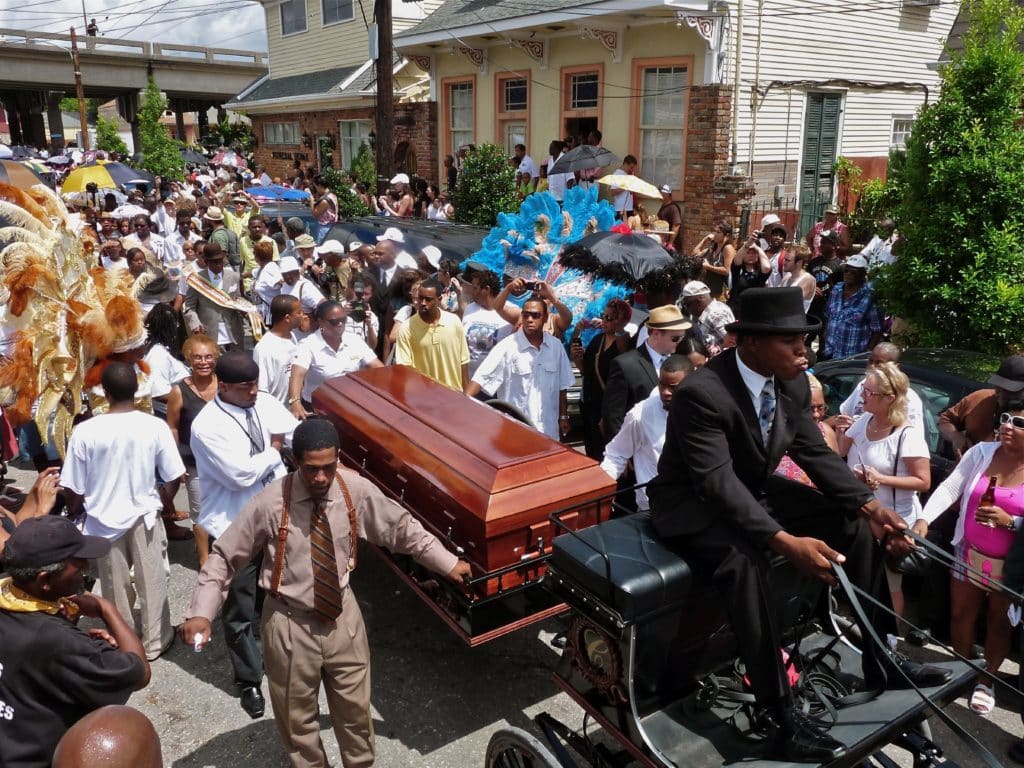 Uncle Lionel Batiste’s Jazz Funeral Second line, Tremé, New Orleans by Charles Muir Lovell 