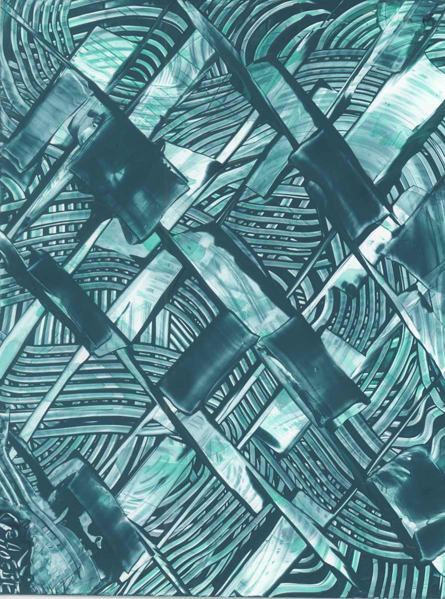 Teal Delivery by Phoebe Bradbury  Image: what is in front - what is behind    why?