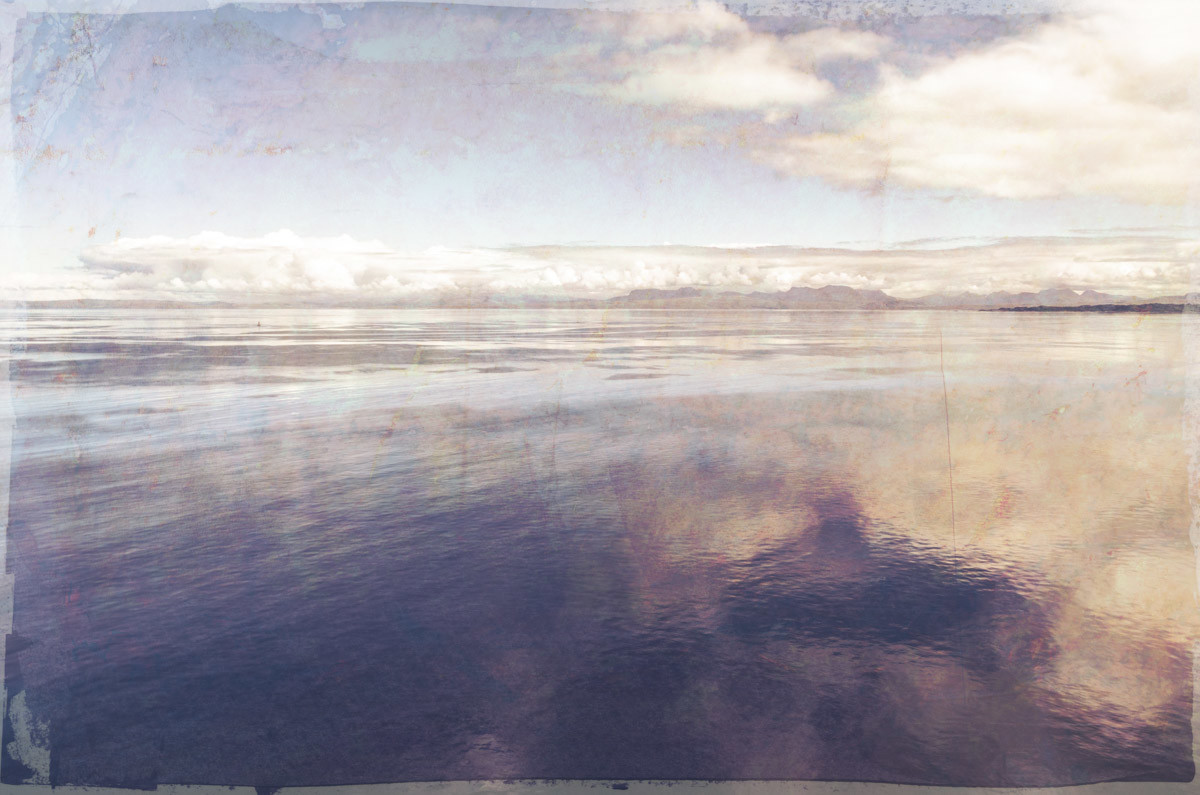 Kilt Rock View by Liz Ruest  Image: Digital collage, 9 layers © 2018 Liz Ruest