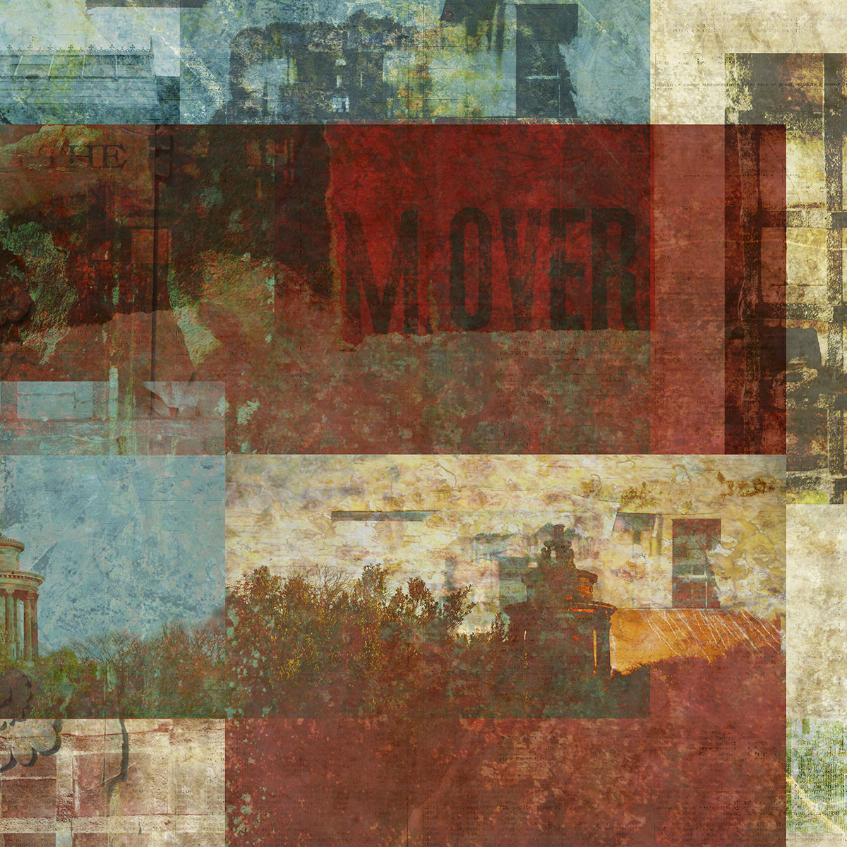 comes first to the hill by Liz Ruest  Image: Digital collage, 60 layers