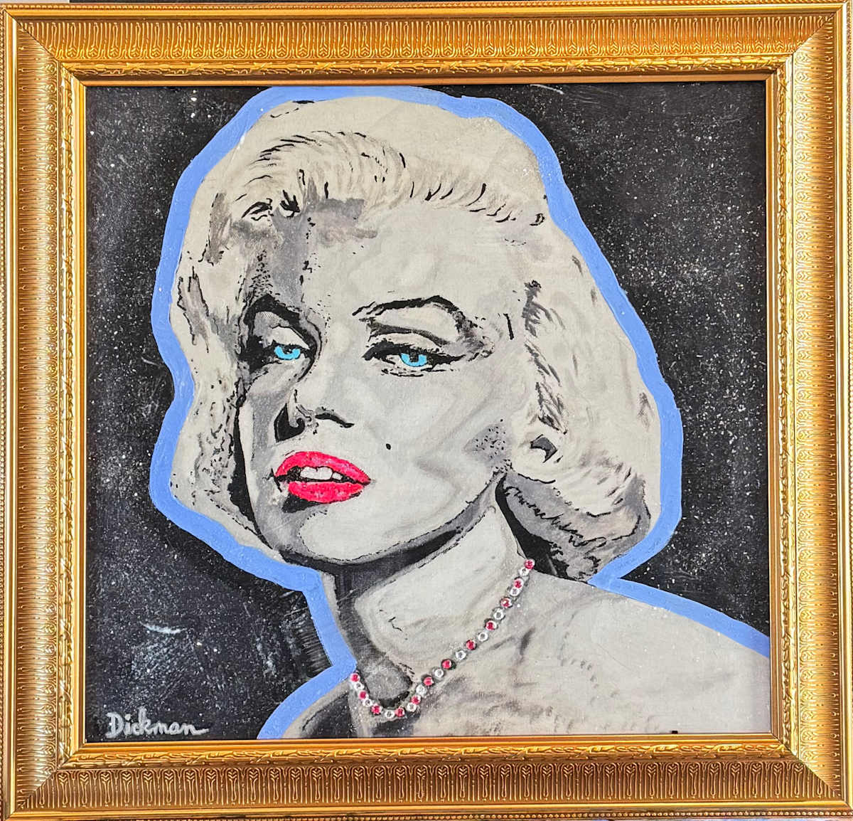 DIAMOND DUSTED MARILYN LIMITED EDITION (Gold Frame) Proof 2 by Curtis Dickman