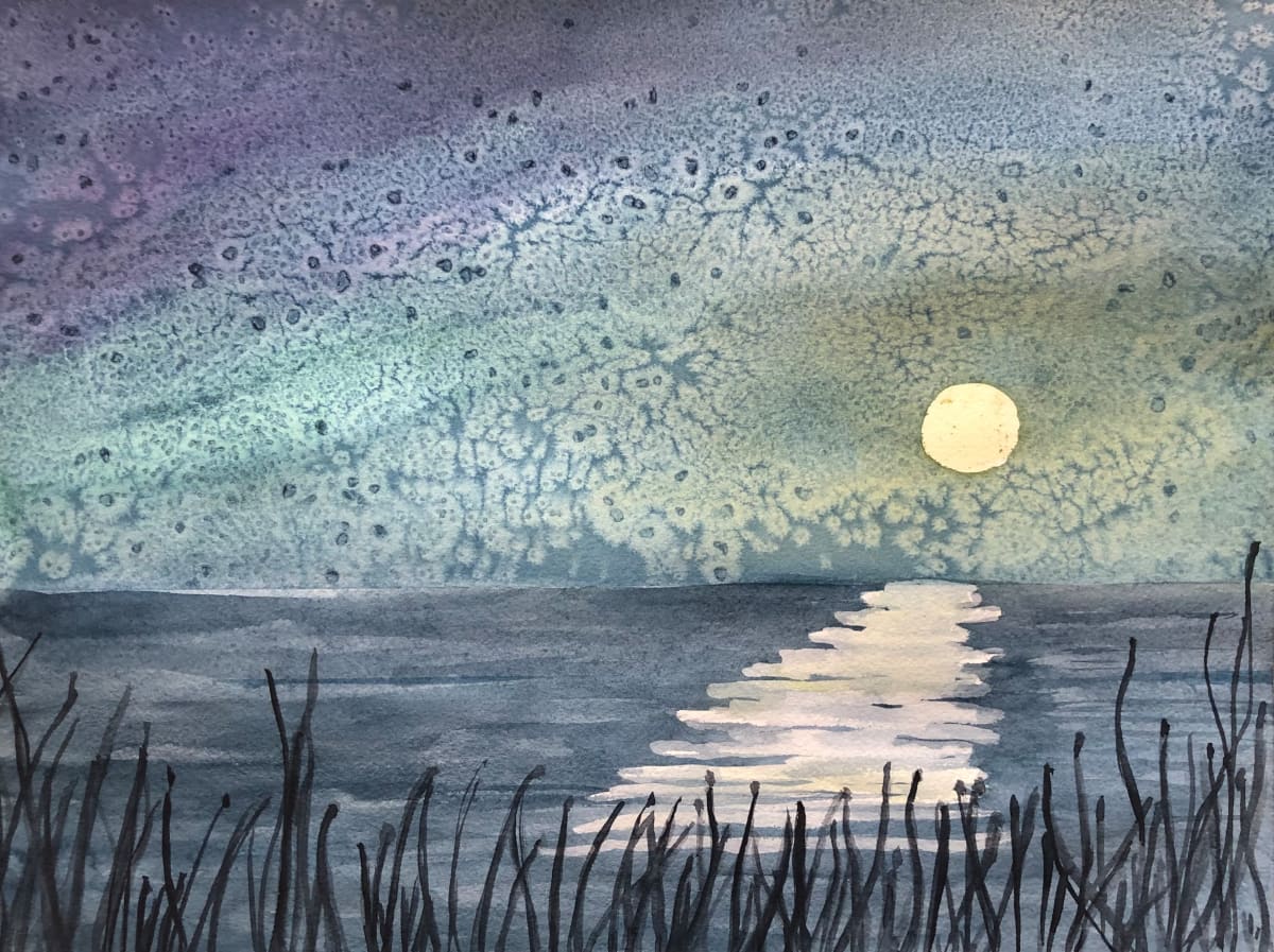 Spring Moon Over Water by Katy Heyning 