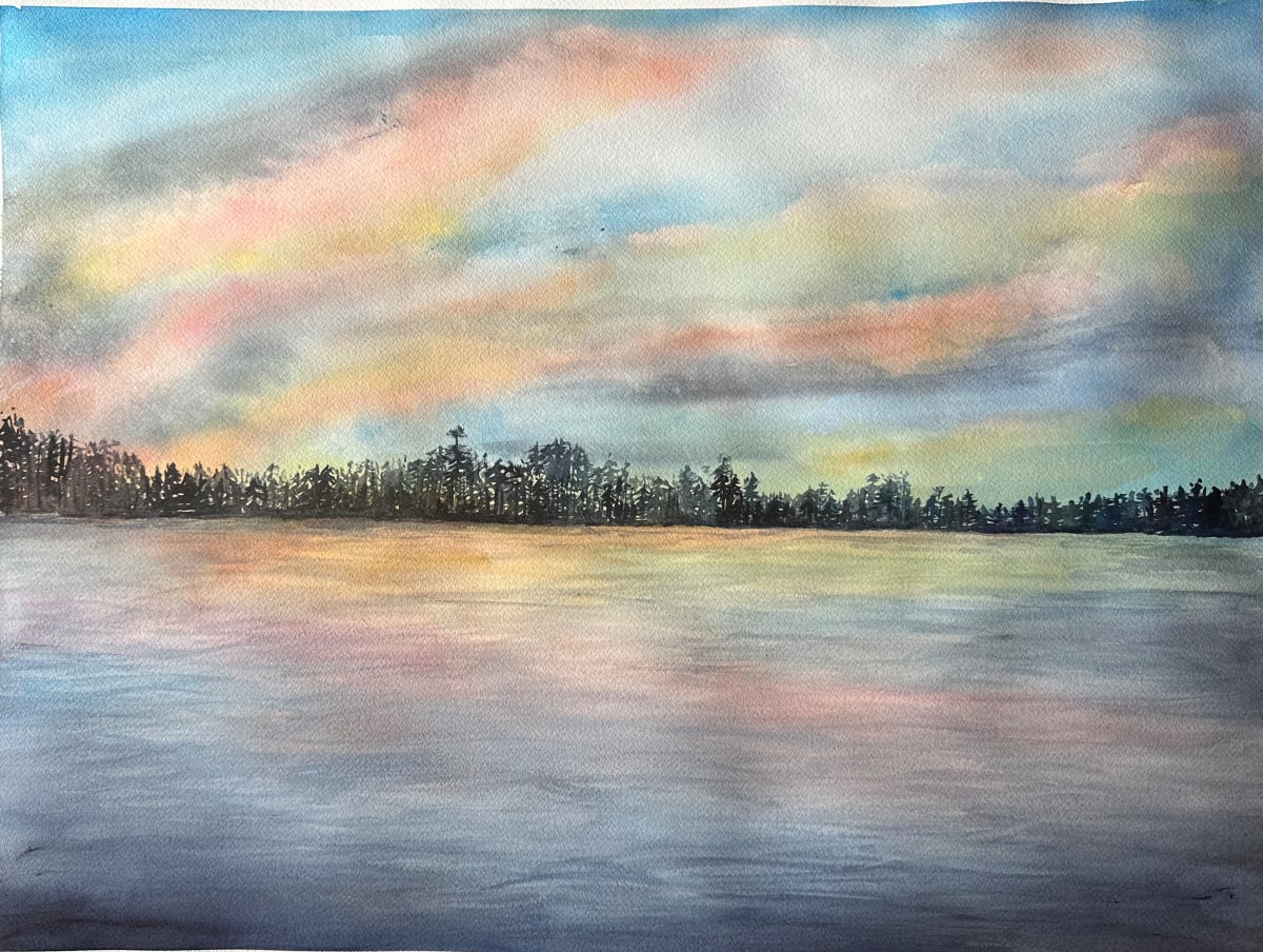 Evening on Spider Lake by Katy Heyning 