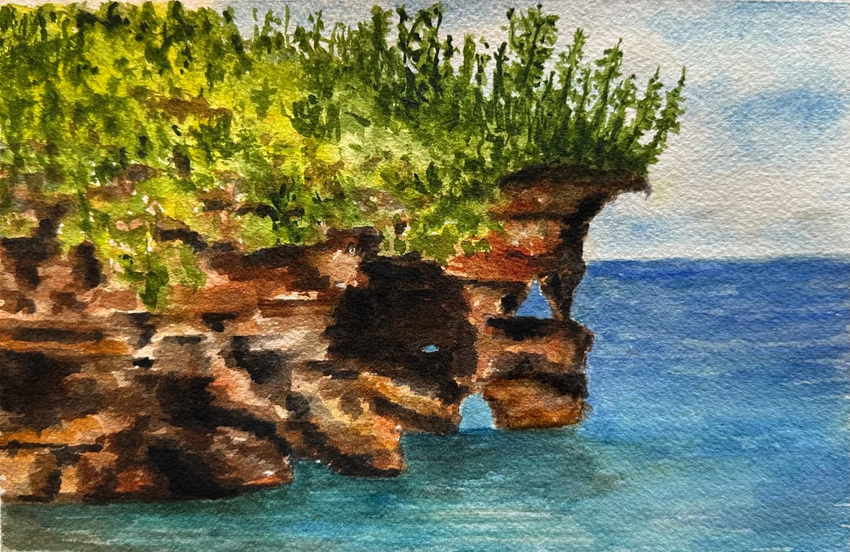 Sea Caves at Devil’s Island by Katy Heyning 