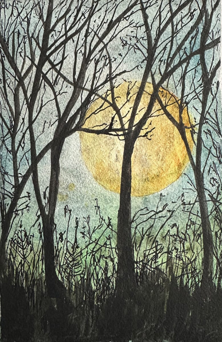 Winter Moon by Katy Heyning Watercolor and Fine Art, Image 1.
