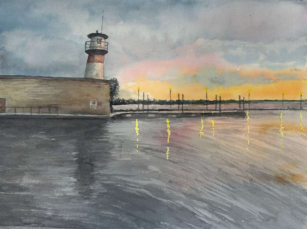 Tenny Park Locks After a Storm by Katy Heyning Watercolor and Fine Art, Image 2.