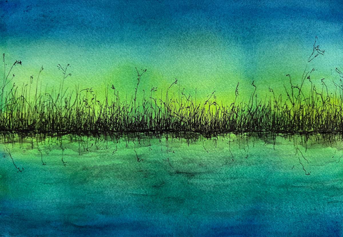 Marsh Grass III by Katy Heyning Watercolor and Fine Art, Image 1.