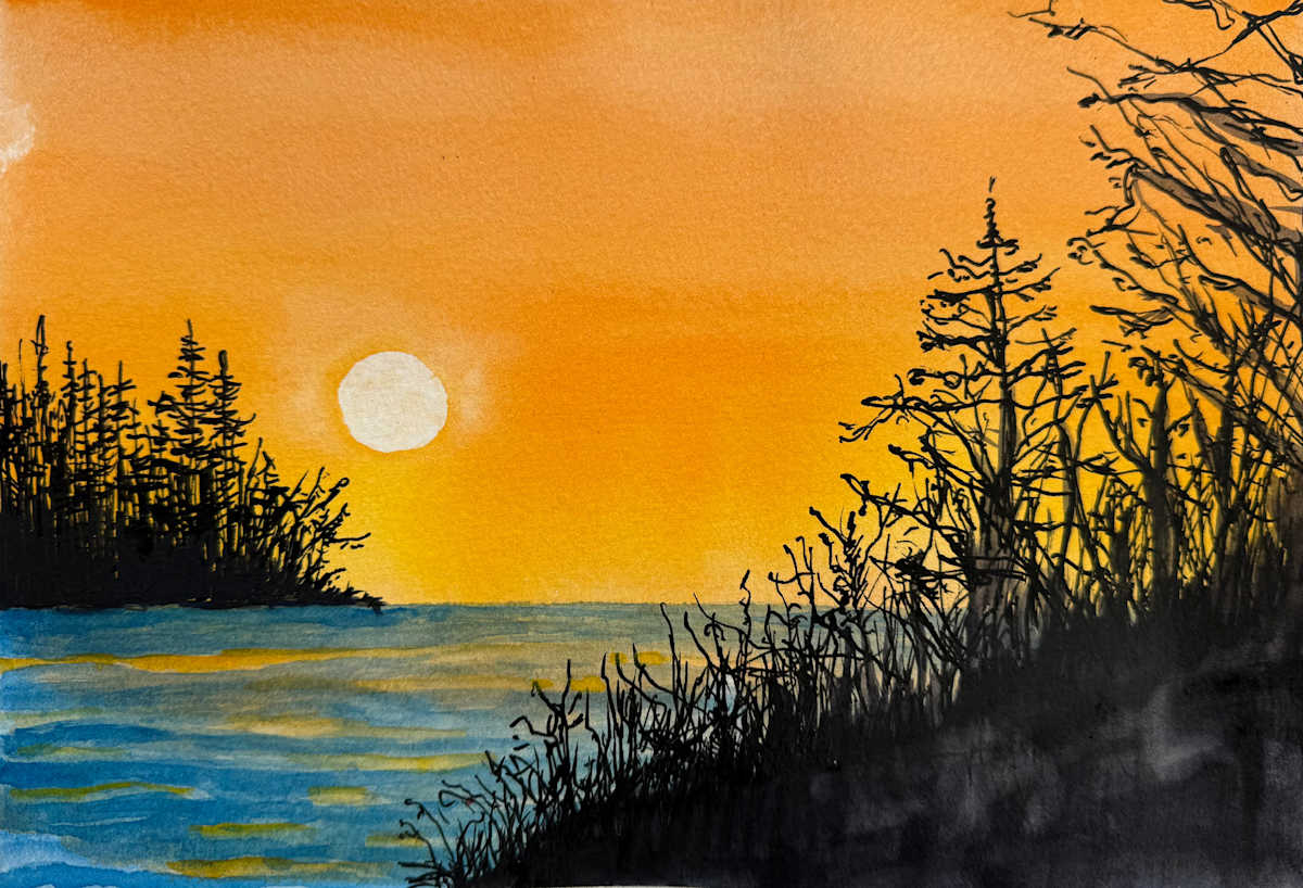 North Woods Cloudless Sunset by Katy Heyning, Image 1.