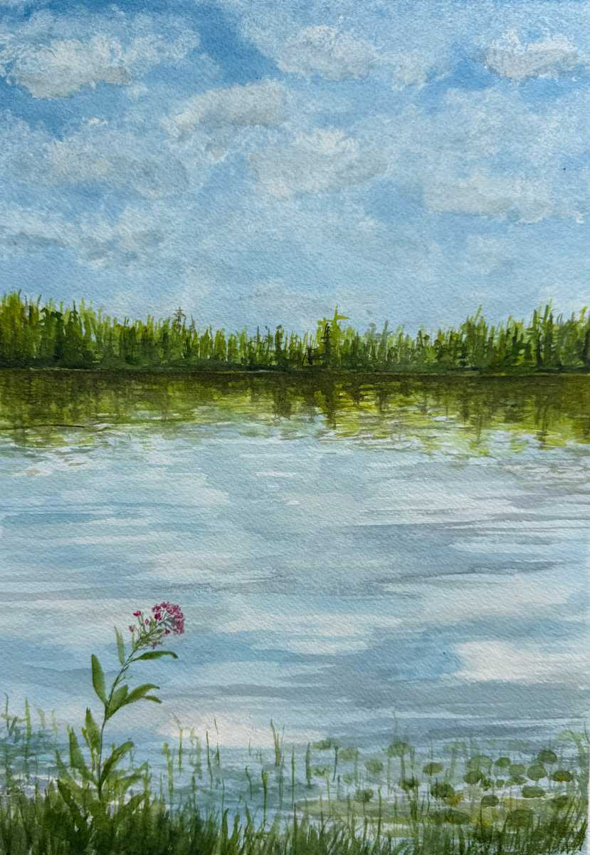 Lakeshore Study by Katy Heyning Watercolor and Fine Art, Image 1.