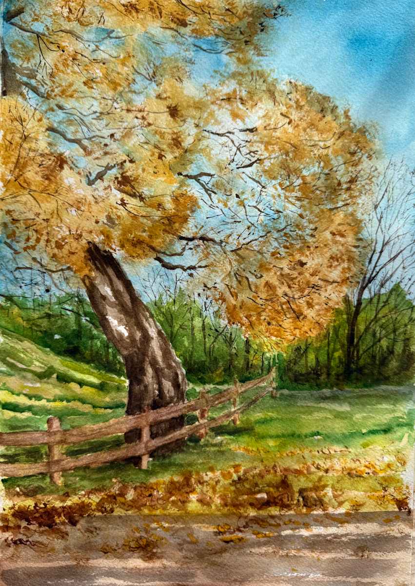Autumn Sentinel by Katy Heyning Watercolor and Fine Art 