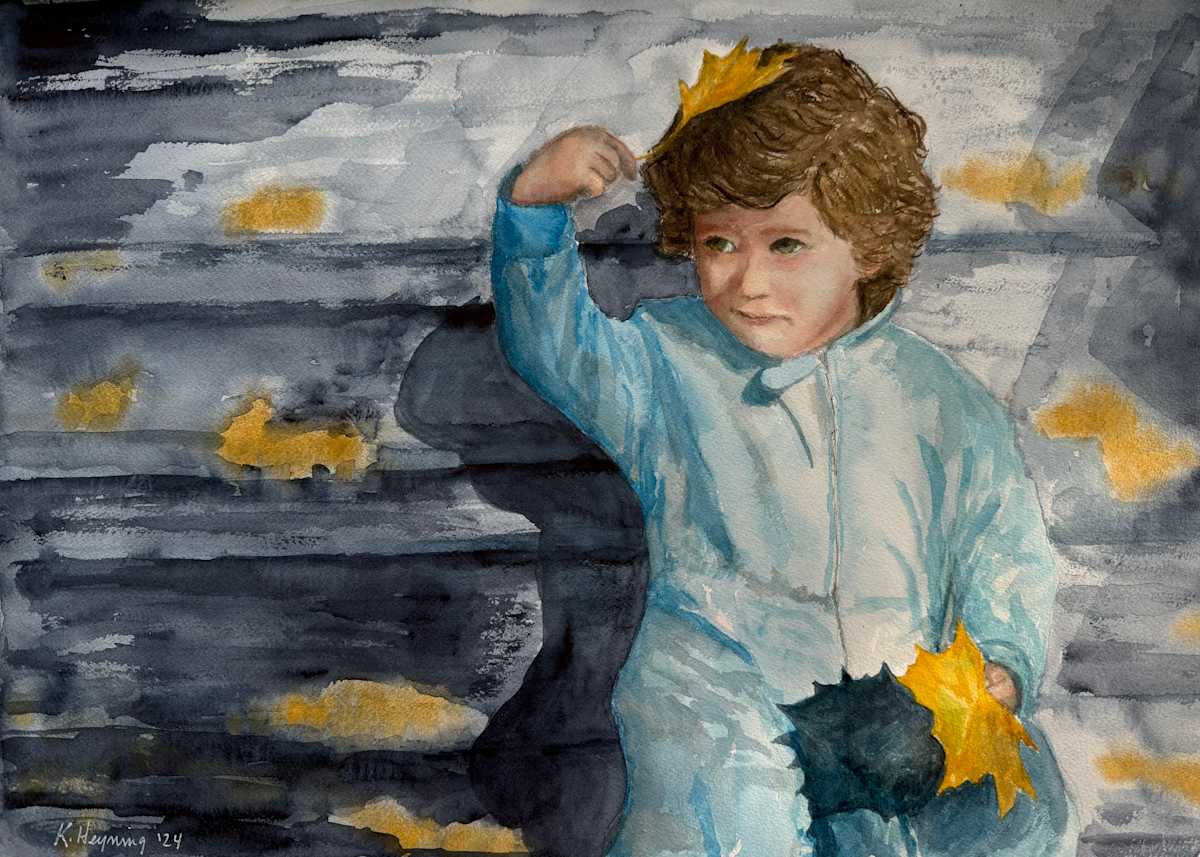 Autumn Steps by Katy Heyning Watercolor and Fine Art 