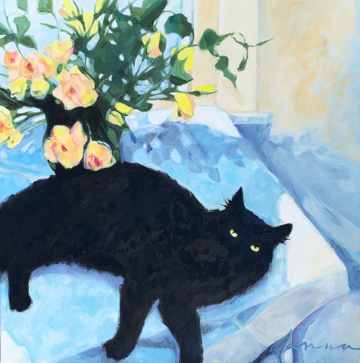 Cat's Table by Danna Tartaglia  Image: Cats just love napping on a sunny table.