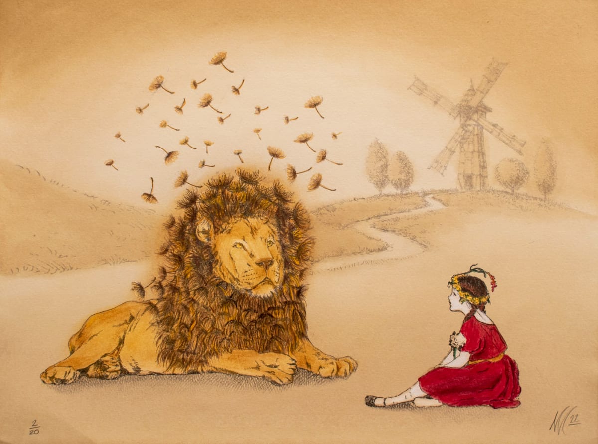 The Dandy Lion  (2/20)  Image: The Dandy Lion  (2/20) - in situ with deckled edges