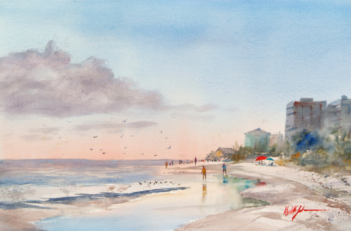 Beach Sunset by Keith E  Johnson 