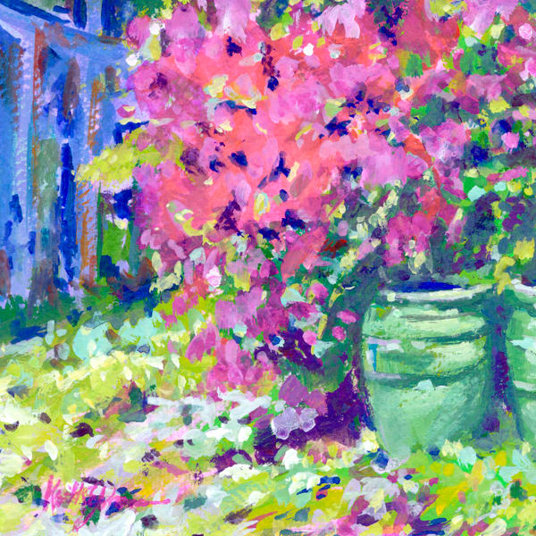 Bougainvillea and Pots by Keith E  Johnson  Image: Bougainvillea and Pots