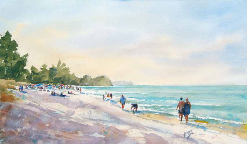 Busy Beach Day by Keith E  Johnson 