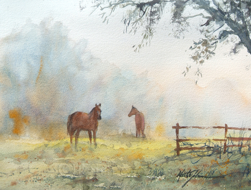 Horses in the Morning Fog by Keith E  Johnson 