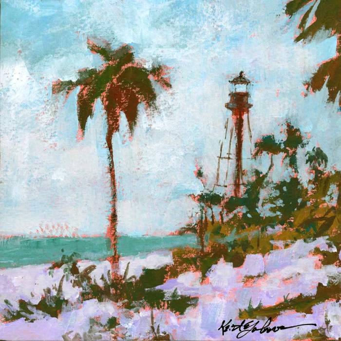 Lighthouse Through the Palms by Keith E  Johnson, Image 1.