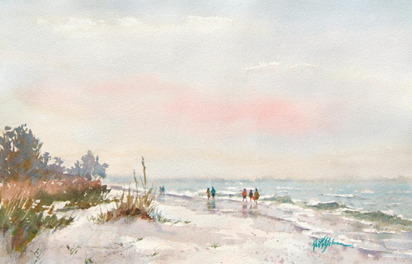 Misty Beach by Keith E  Johnson 
