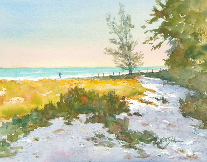 Morning Shadows by Keith E  Johnson  Image: Morning Shadows watercolor painting
