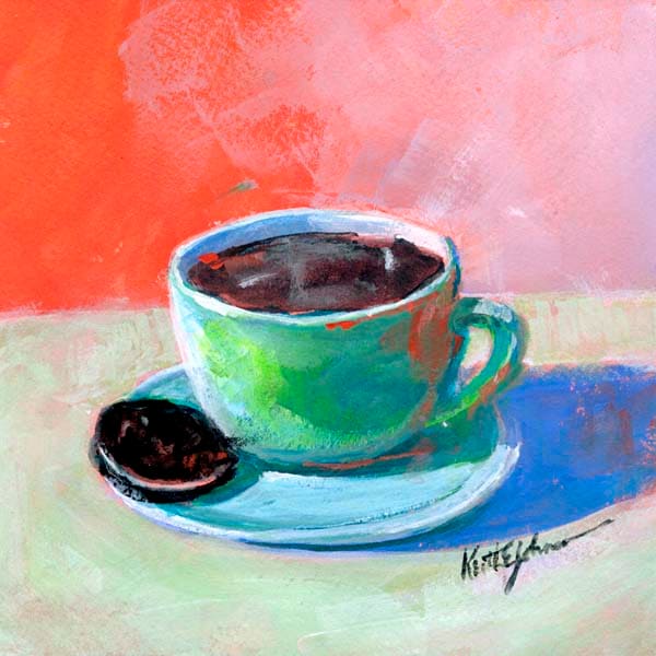 Oreo and Turquoise Cup by Keith E  Johnson 