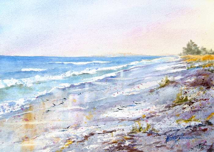 Surf and Sand I by Keith E  Johnson, Image 1.