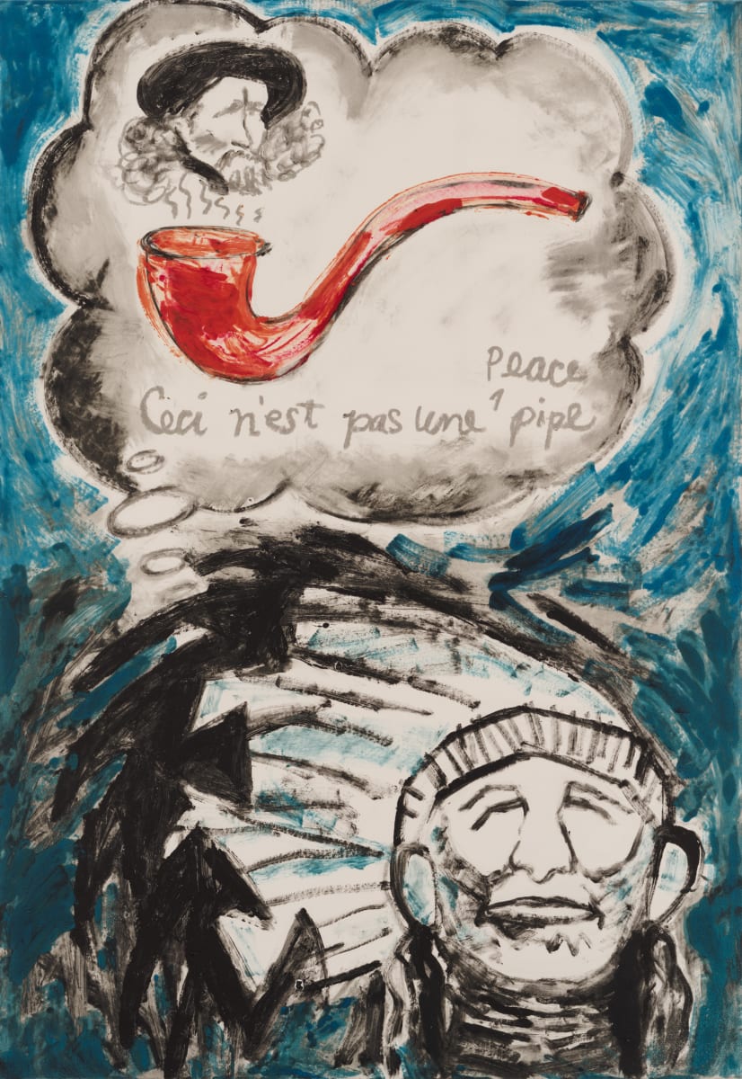 Ceci N'est Pas Une Peace Pipe by Jaune Quick-to-See Smith, Image 1.