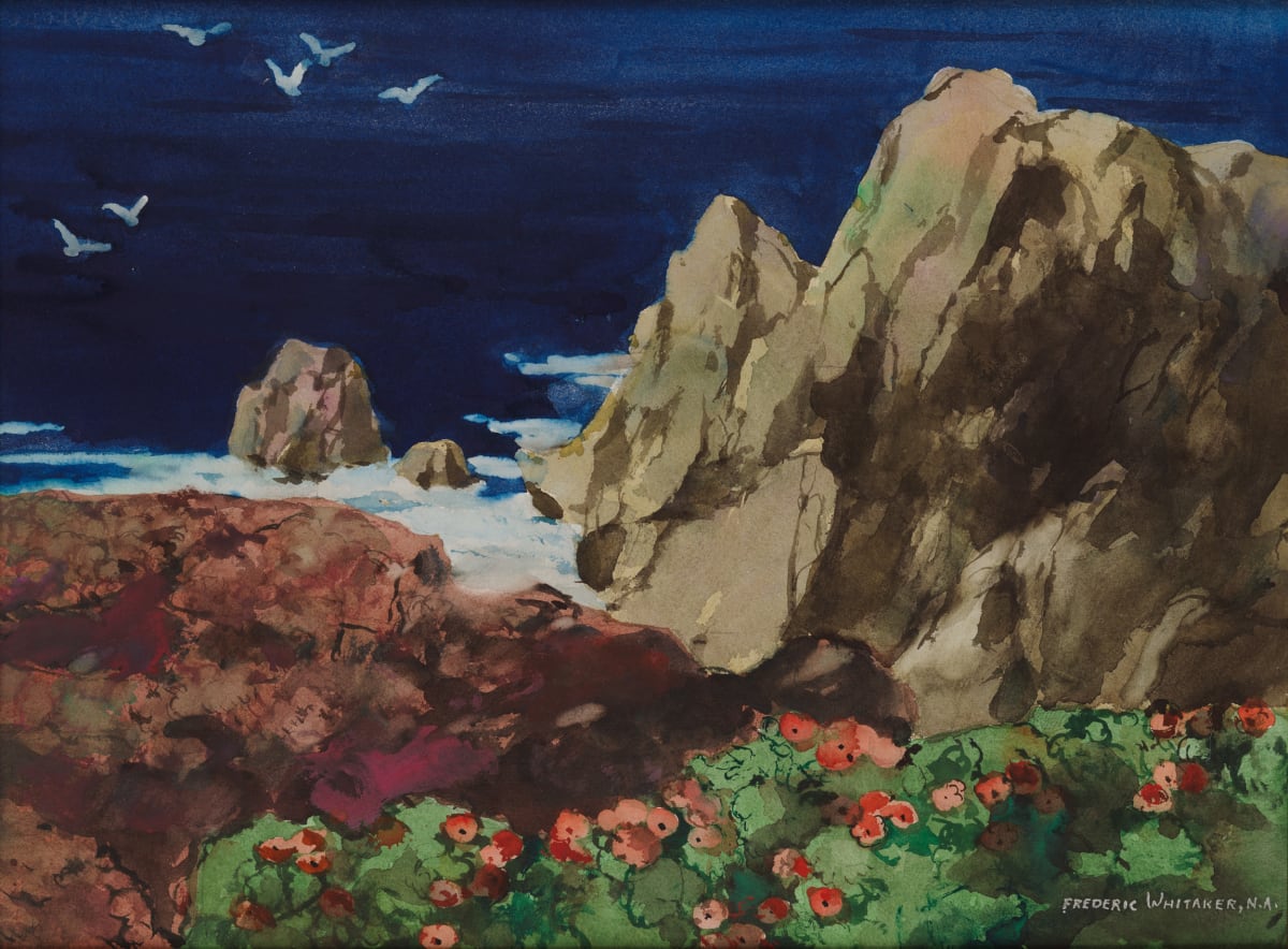 Poppies on the Cliff by Frederic Whitaker 