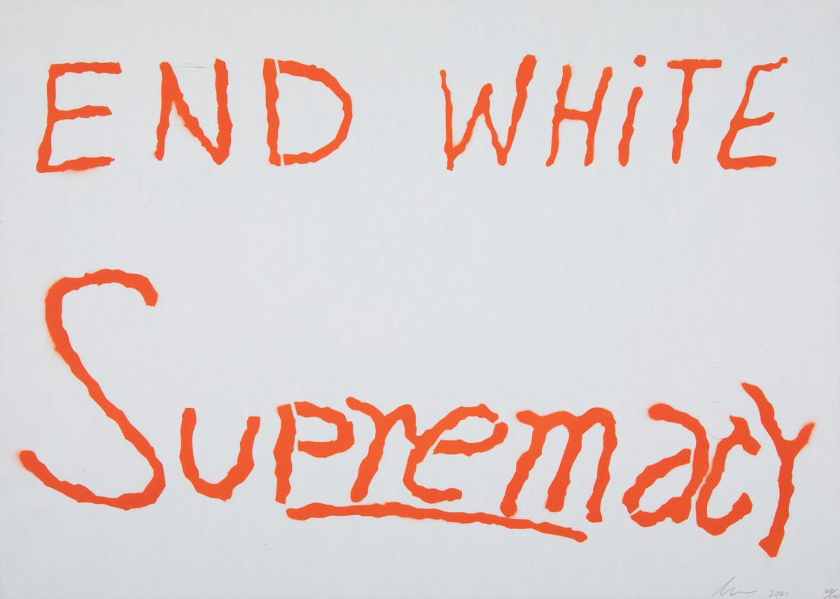 End White Supremacy by Sam Durant  Image: Image Courtesy of Ashby & Graff Real Estate Art Collection. © 2025 John Graff