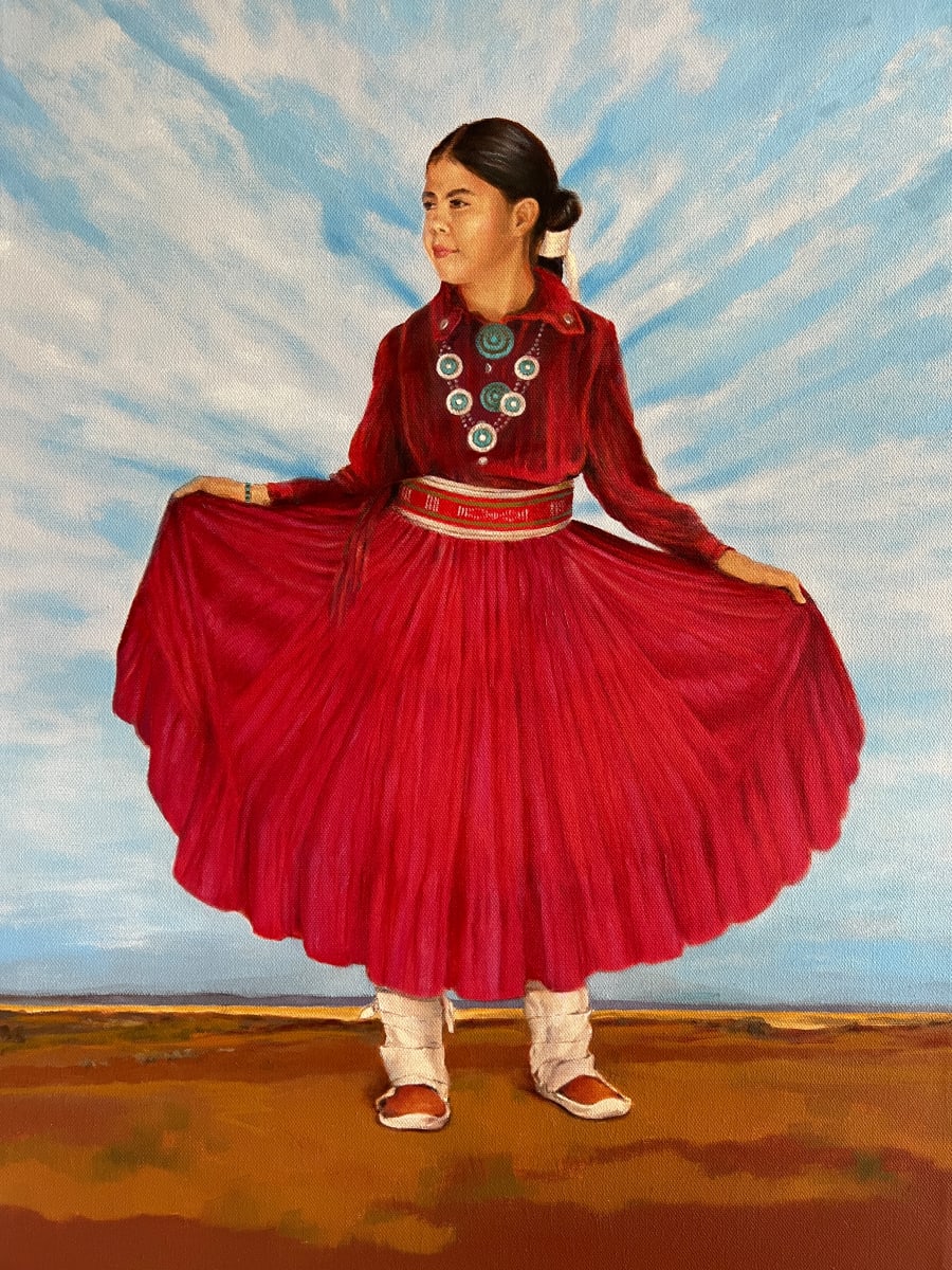 Grandma’s Girl by Karen Clarkson  Image: Contemporary portrait of Drew, Navajo/Creek, who lives on the Navajo Nation with her family. 