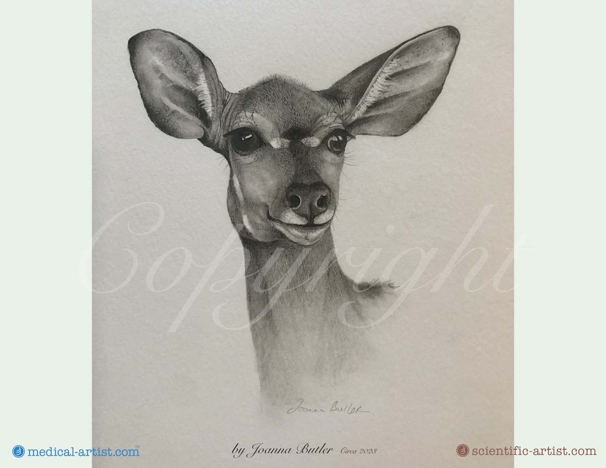 Nyala Antelope in graphite pencil by Joanna Butler 