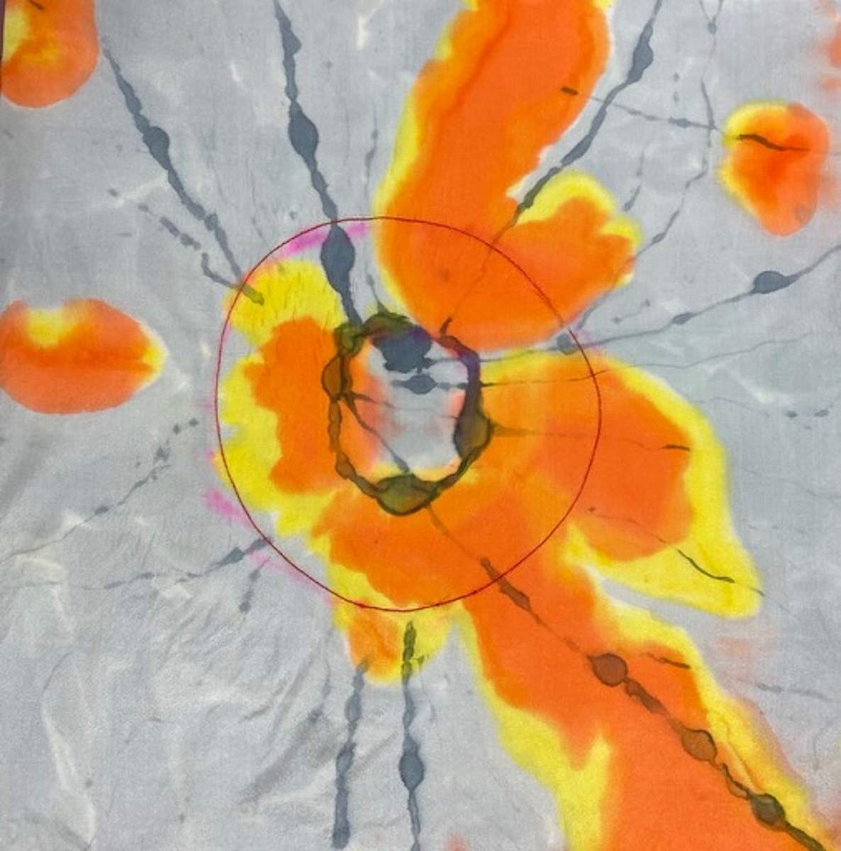 Silk Painting of Retinal Nerve Fiber Layer by Nancy Tilson-Mallett 