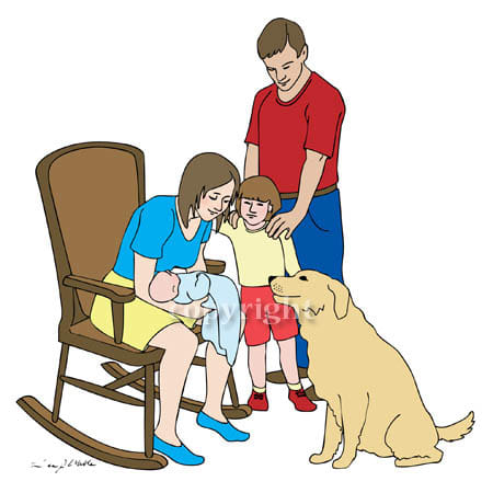 Family with Dog by Lisa Wable 