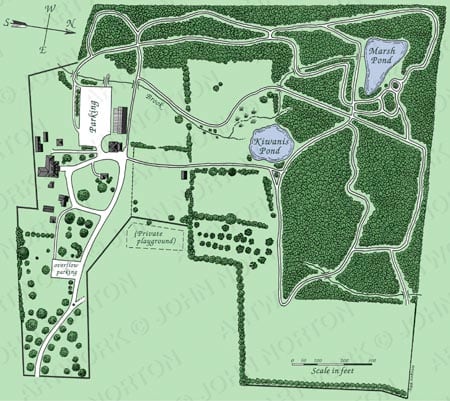 New Canaan Nature Center Map by John Norton 