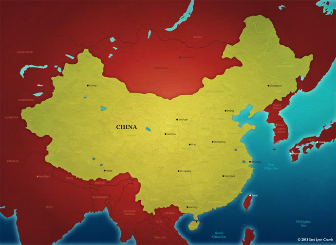 Map of China by Sara Cramb 