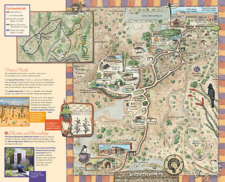 Tohono Chul Park grounds map by Rachel Ivanyi, AFC 