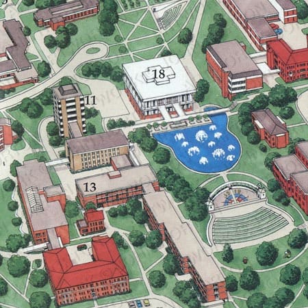 Clemson University Campus Map (Section) by John Norton 