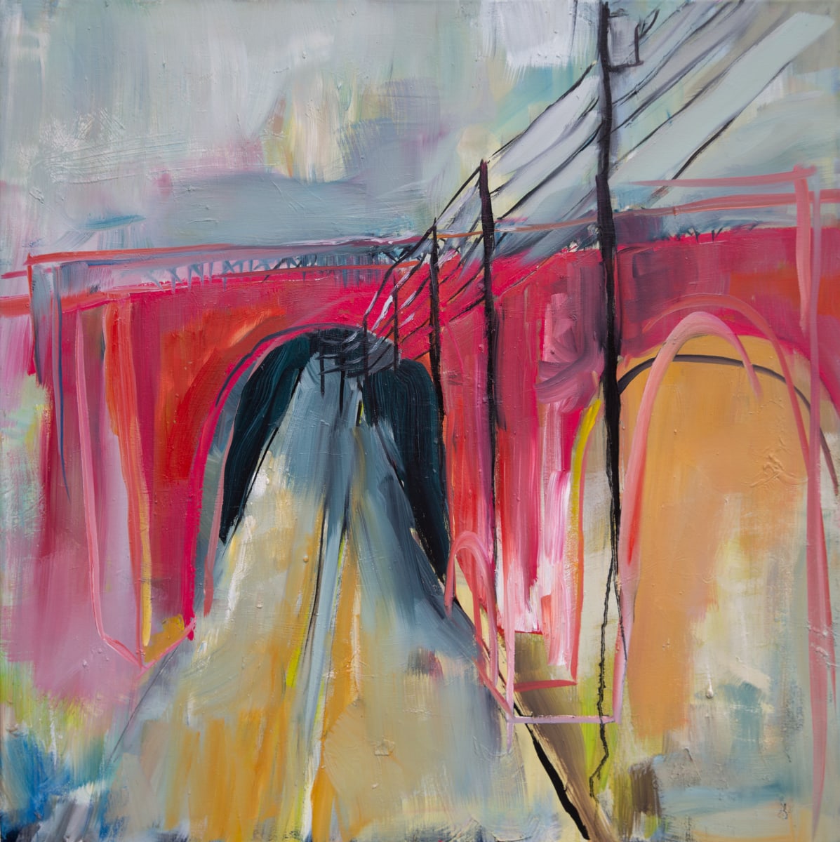 Pink Bridge, Blurry by Erin Dutton Drakeford, Image 1.