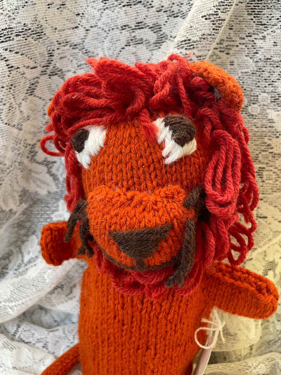 Orange Lion Puppet by Susan Detroy, Image 1.