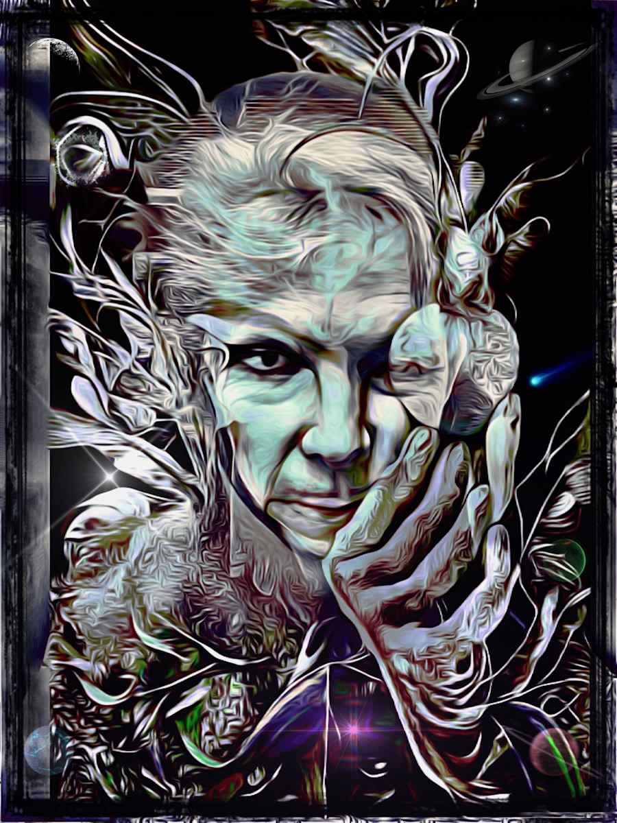 The Offering - Planetary Sisters by Susan Detroy  Image: The Offering is part of series created using my own face and AI generated characters. The series is called Planetary Sisters, exploring identity and female aging. 