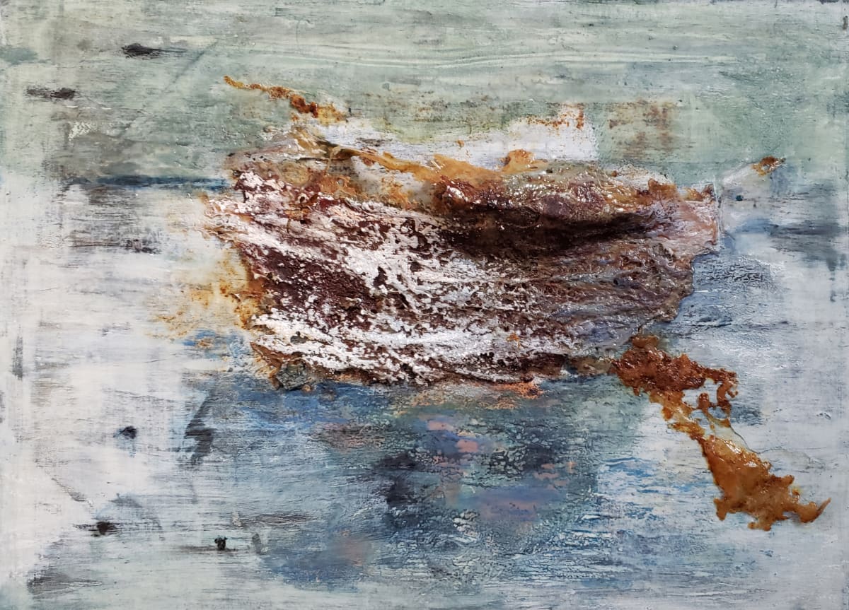 Floating Nest by SP Estes  Image: oil, acrylic, latex, salt, cinnamon, cumin