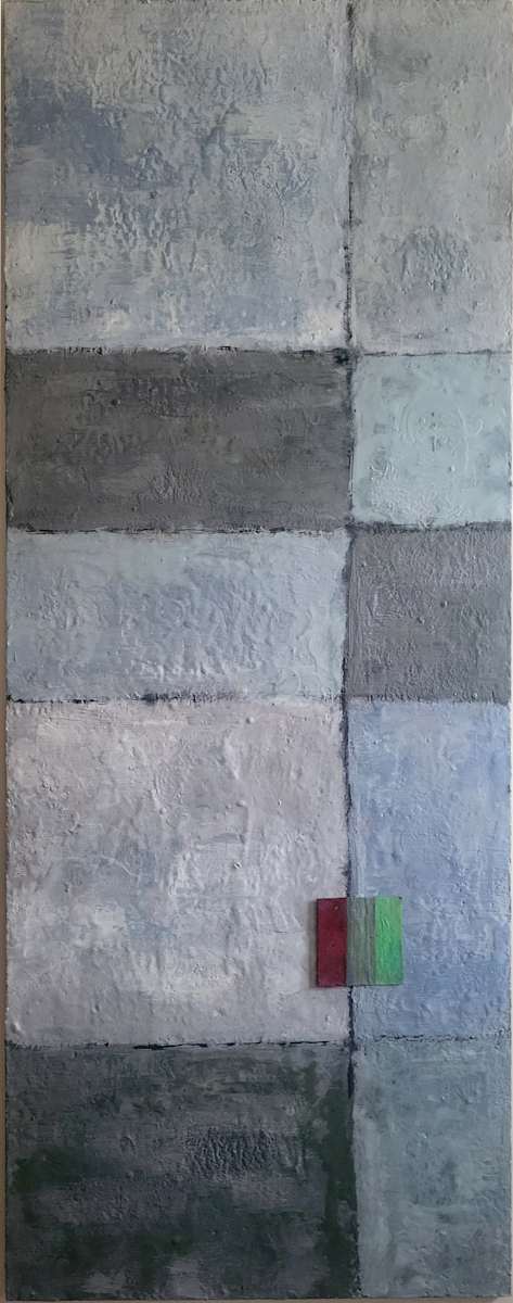 Windows on a Blue Day by SP Estes  Image: Encaustic on strand board