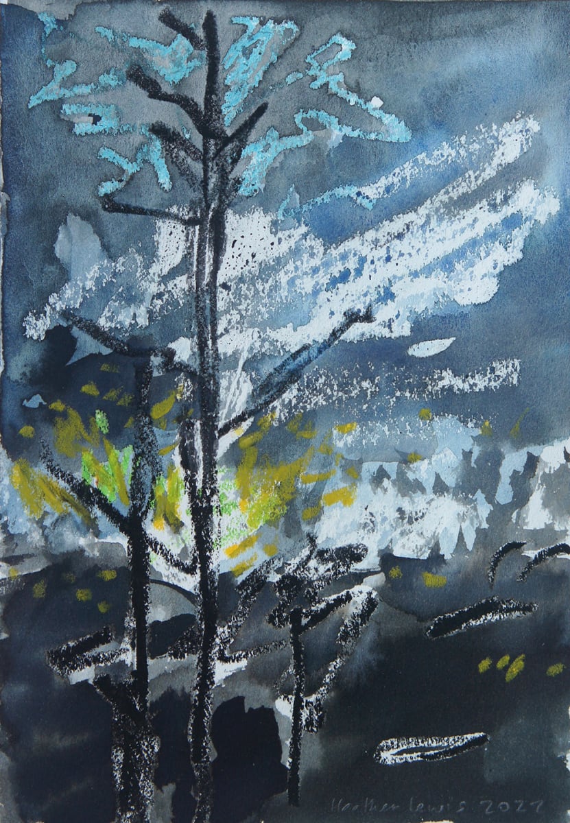 night trees by Heather Lewis  Image: A quick study can capture a lot of atmosphere. 