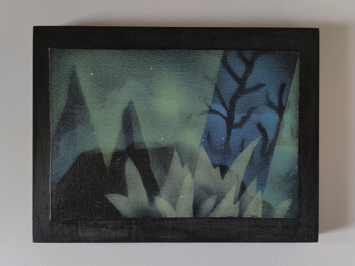 window #3 (succulent) by Heather Lewis  Image: Windows, lights at night, and reflections fascinate me. Plants and objects indoors and outdoors create magical, abstract shapes.  