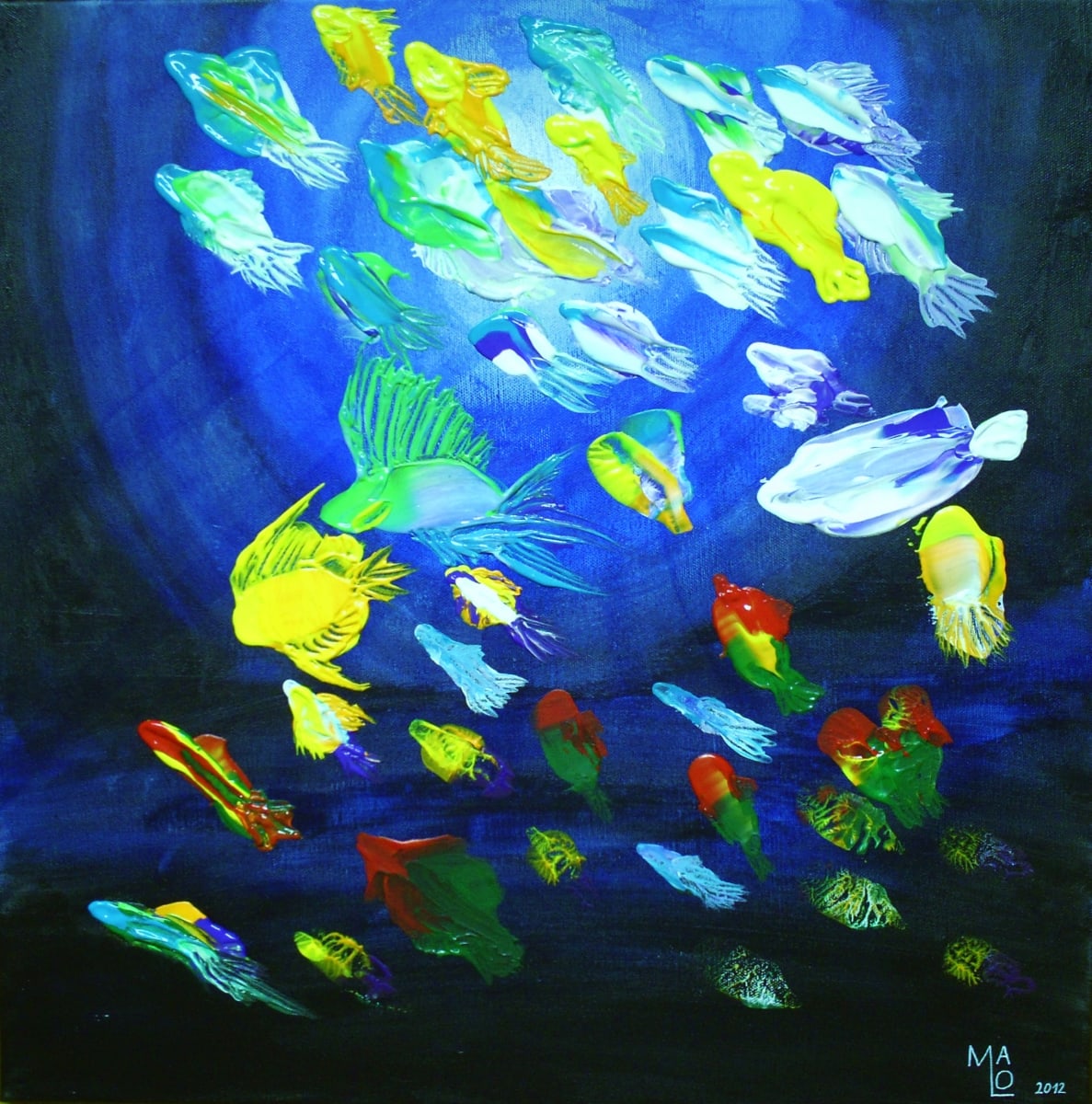 ABSTRACT SCHOAL OF FISCH / FISCHSCHWARM ABSTRAKT 