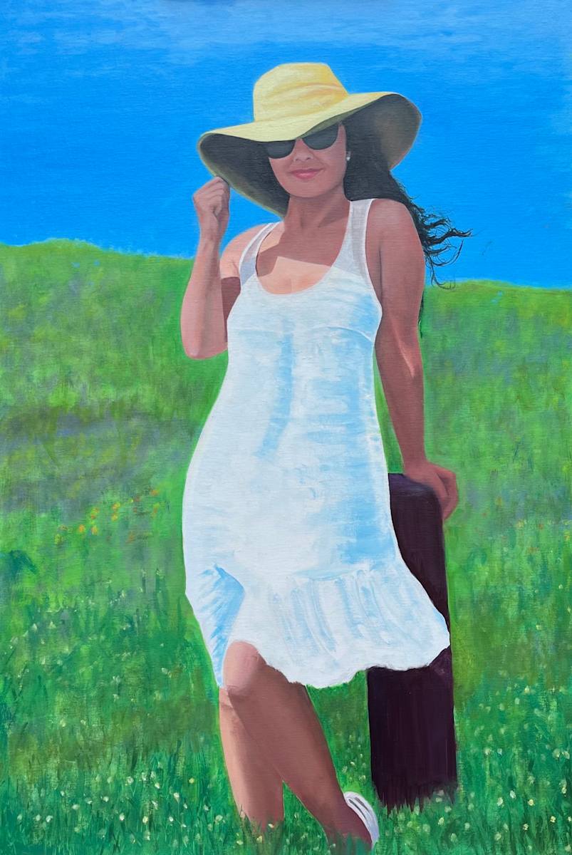 WHITE DRESS / YELLOW HAT by CLARK W FOBES, Image 1.