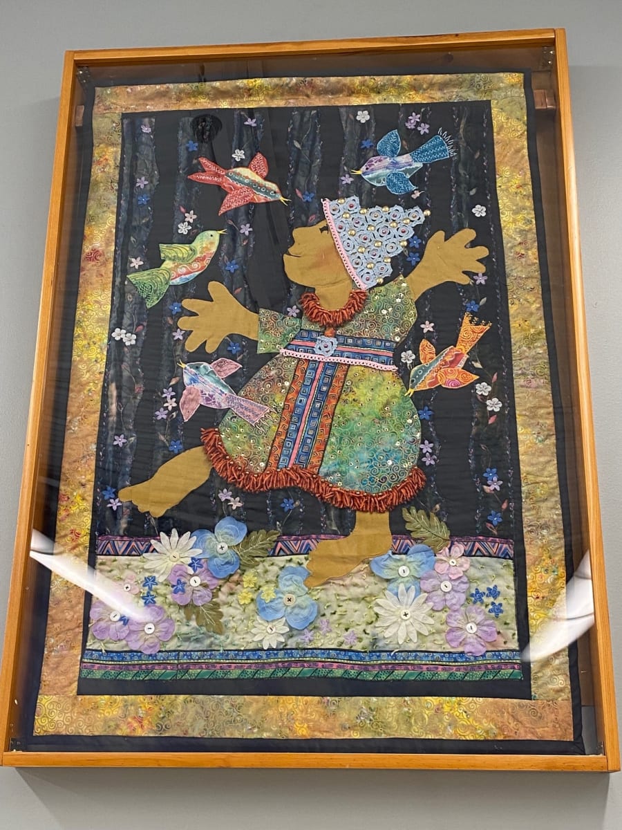 Untitled - dancing child by Unknown  Image: "Untitled - dancing child" textile art piece by unknown artist, date unknown