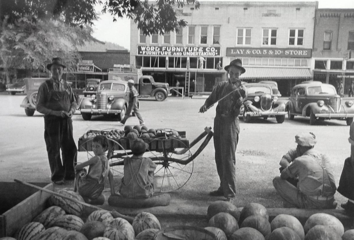 Melon Salesman & Fiddler, Scott, Mississippi by Alfred Eisenstaedt  Image: "Melon Salesman & Fiddler, Scott, Mississippi" by Alfred Eisenstaedt, 1936, reprinted 1994