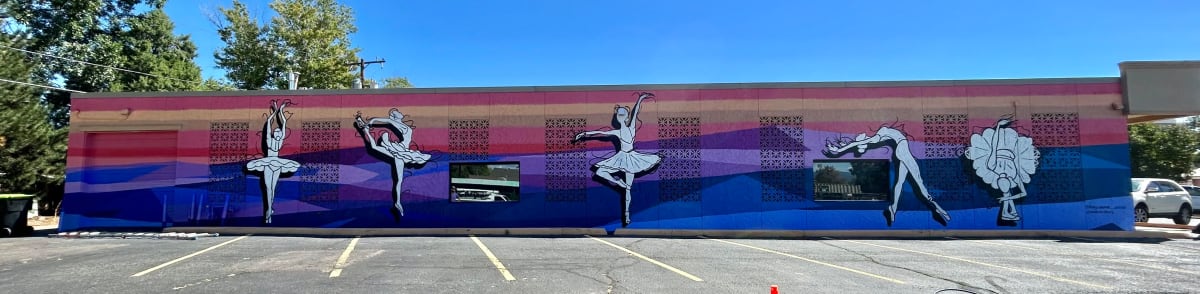 Littleton Ballet Academy Mural by Katy Casper  Image: "Littleton Ballet Academy Mural" by Katy Casper, 2023.